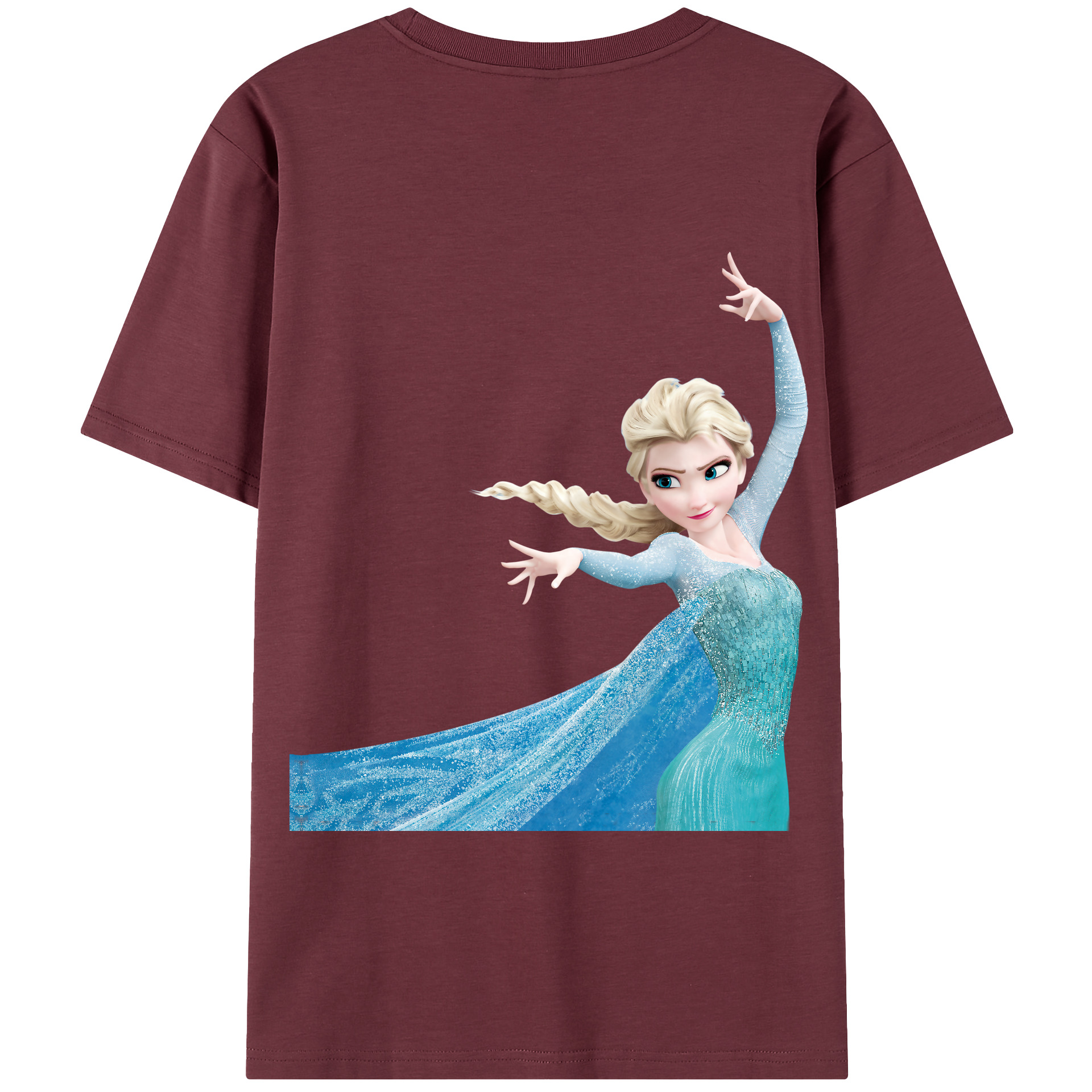 （画像用） アナと雪の女王 アンナ エルサ Frozen Anna Elsa 綿100％半袖Tシャツ（背面プリント）